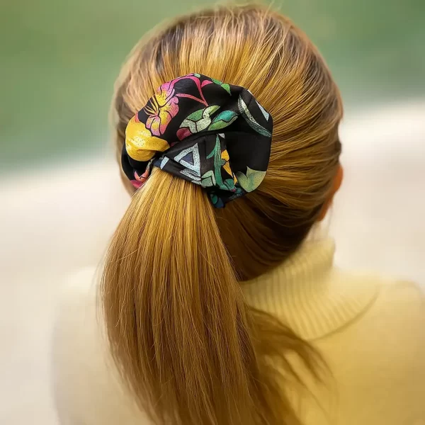Scrunchies Flores Azul