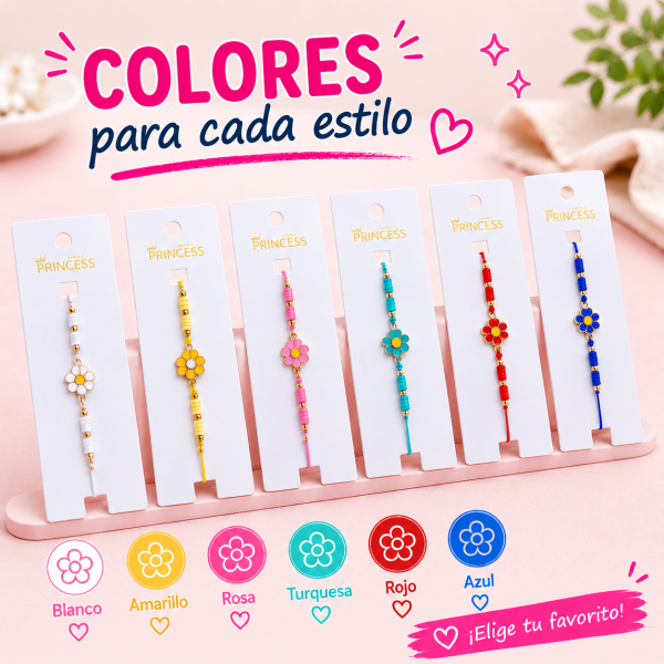 Pulsera Flores Colores
