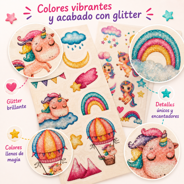 00020MT-2 Tatuajes Unicornio Brillantes