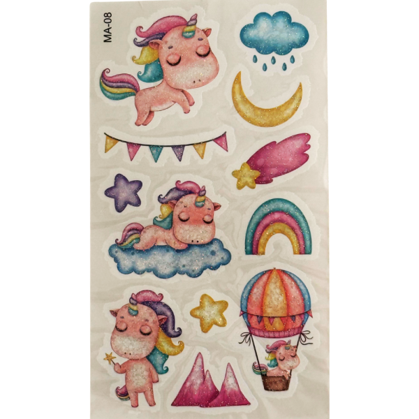 00020MT-2 Tatuajes Unicornio Brillantes