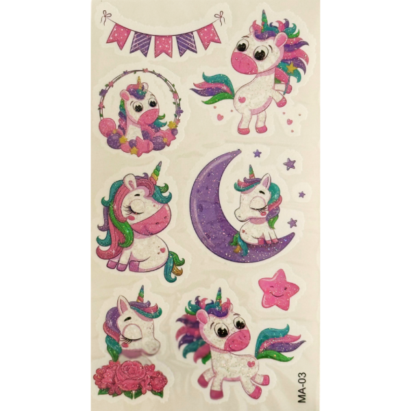 00020MT-5 Tatuajes Unicornio Brillantes