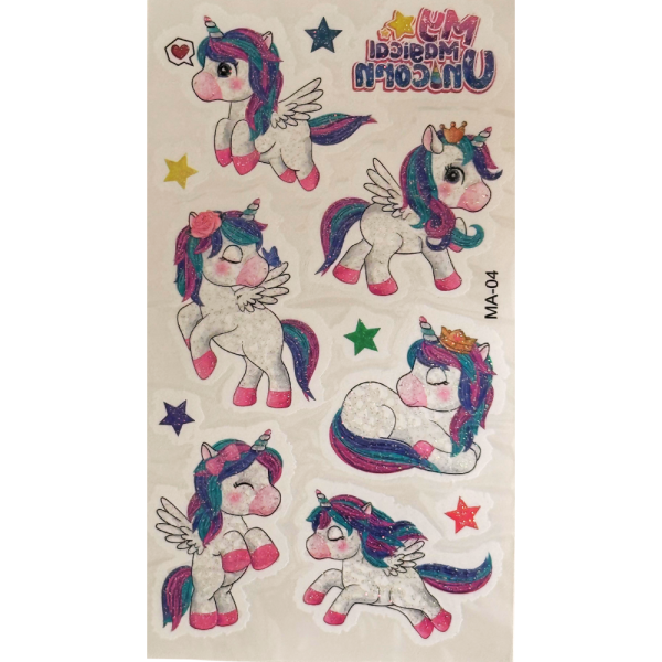 00020MT-7 Tatuajes Unicornio Brillantes