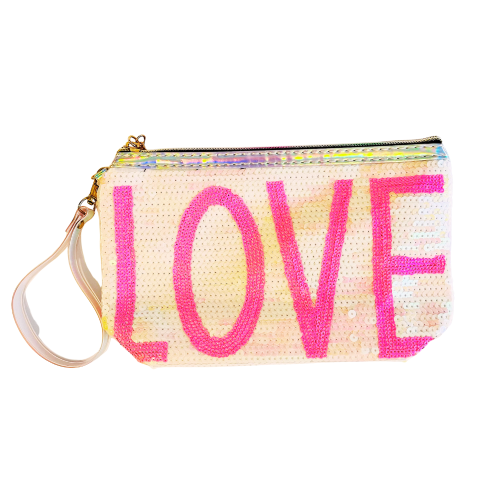 Estuche lentejuelas blanco