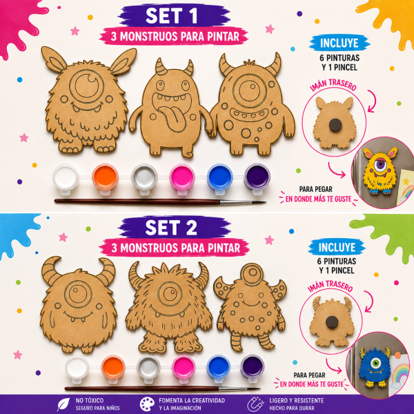 Imanes Monstruos Pintables