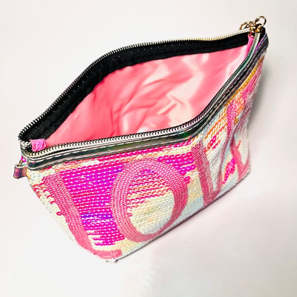 Estuche lentejuelas celeste