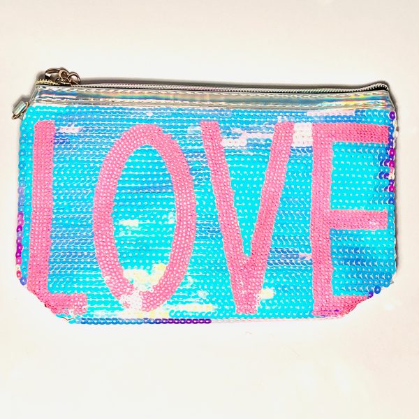 Estuche lentejuelas celeste