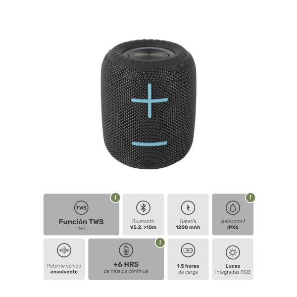 Parlante Inalámbrico Bluetooth TripGo Lothse Gris