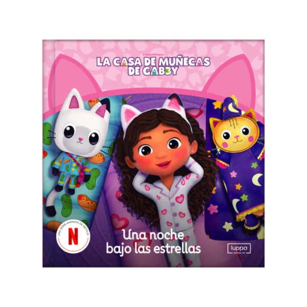 Libro Una Noche Bajo las Estrellas + Figura Gato Almohada