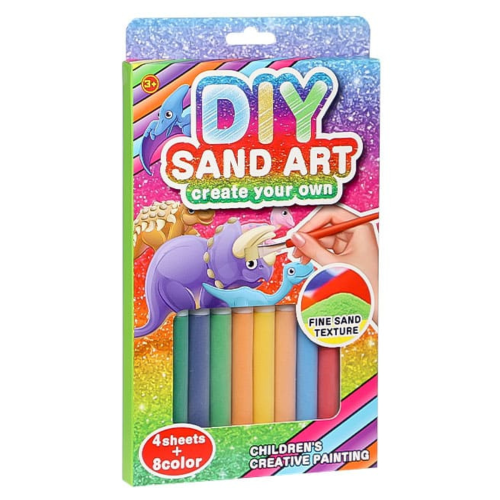 Pinta dinosaurios con arena