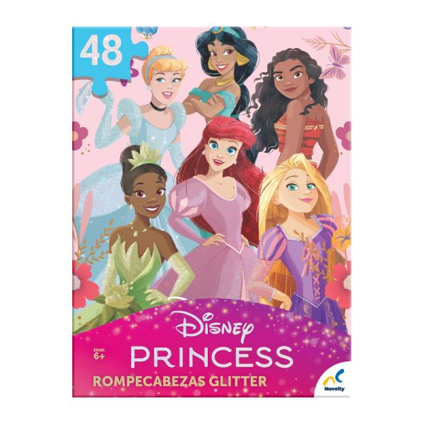 Puzzle glitter princesas - 48 piezas